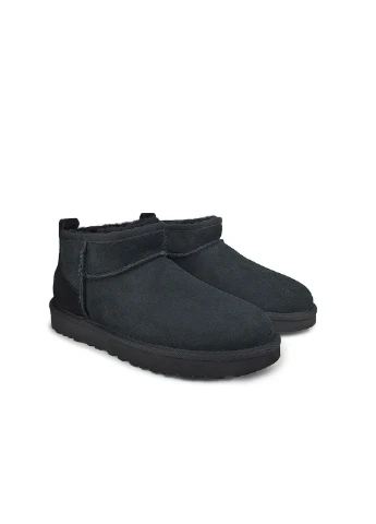 Угги черные ультра мини женские зимние замшевые на овчине UGG Угги (252453301)