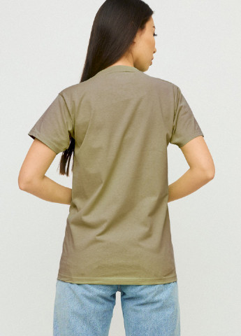 Хаки (оливковая) демисезон футболка boyfriend / дышащий принт/ YAPPI