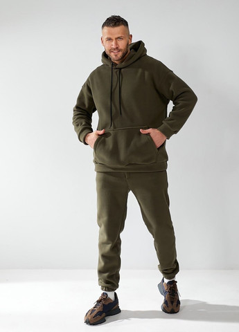 Оливковий (хакі) демісезонний костюм (худі, штани) брючний No Brand