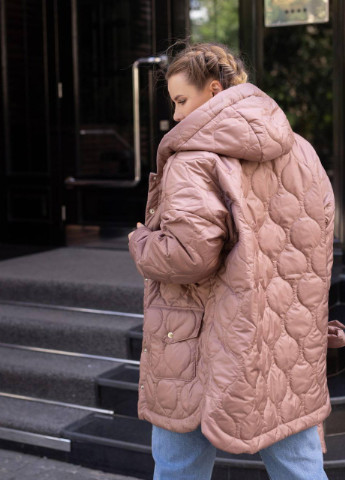 Темно-бежевая женская стеганная куртка батал темно-бежевая xl-8xl(50-52 54-56 58-60 62-64) теплая куртка пуховик No Brand