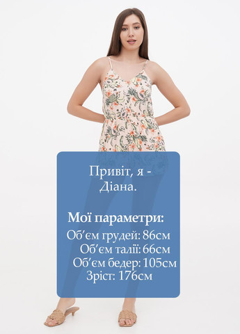 Комбінезон H&M комбинезон-шорты цветочный пудровый кэжуал вискоза