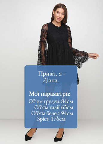 Черное кэжуал платье в стиле ампир H&M однотонное