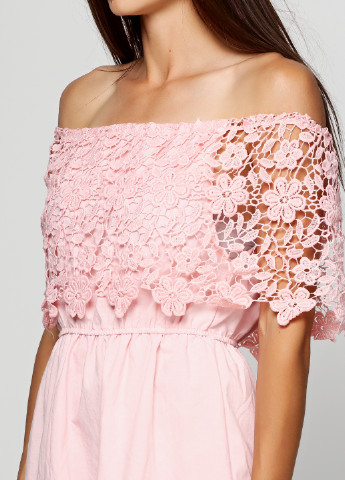 Светло-розовое кэжуал платье No Brand с орнаментом