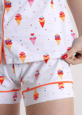 Белая всесезон пижама (рубашка, шорты) рубашка + шорты BBL