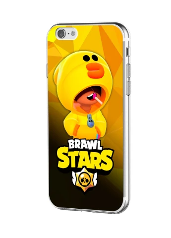 Чехол силиконовый Apple Iphone 6 Леон Утка Цыпленок Бравл Старс (Leon Sally Brawl Stars) (6937-1020) MobiPrint (219288164)