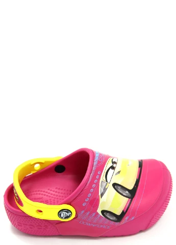 Розовые сабо для девочек funlab lights cars 3 clog Crocs