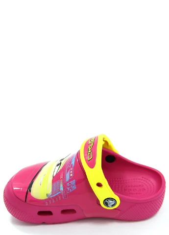 Розовые сабо для девочек funlab lights cars 3 clog Crocs