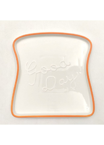 Тарелка керамическая 6737 17.5х16 см оранжевая No Brand (253542732)