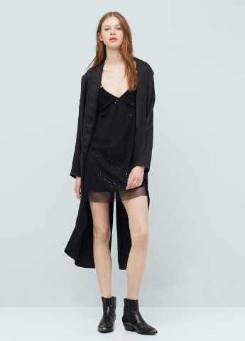 Чорна коктейльна сукня а-силует Mango однотонна