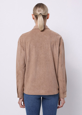 Темно-бежевая кэжуал рубашка однотонная Colin's