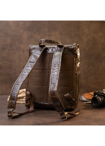 Рюкзак под рептилию кожаный 30х37,5х9 см Vintage (232989701)