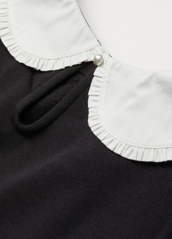 Чорний світшот H&M колор блок гудзики, оборки (366276466)