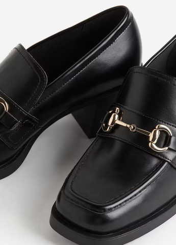 H&M Туфли лоферы черный з полиуретан, искусственная кожа, швеция — демисезон (322710600)