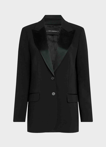 Черный женский жакет Karl Lagerfeld однотонный - всесезон