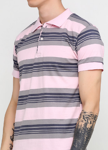 Светло-розовая футболка-поло для мужчин Chiarotex в полоску