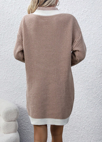 Бежева кежуал сукня сукня светр SHEIN колор блок