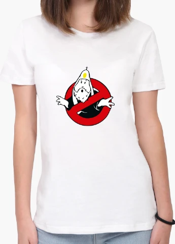 Футболка женская Охотники за привидениями (Ghostbusters) Белый (8976-2079) XXL MobiPrint - (216331048)