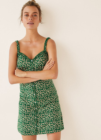Зеленое кэжуал платье в стиле ампир Women'secret с цветочным принтом