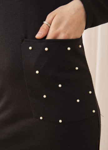 Черное кэжуал платье платье-водолазка Ager однотонное