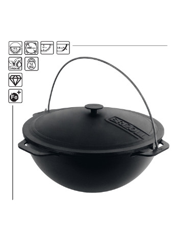 Казан чавунний азіатський з кришкою 15 л Brizoll (255190688)