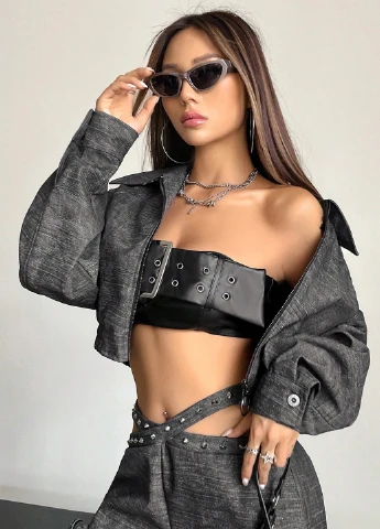 Серая демисезонная куртка SHEIN