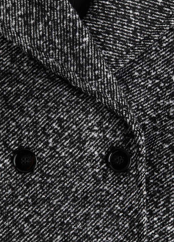 Черно-белое Кэжуал полупальто двубортное H&M меланж