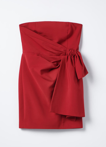 Бордовое кэжуал, коктейльное платье с открытыми плечами Mohito однотонное