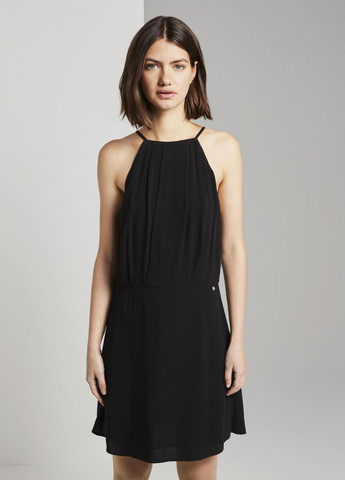 Чорна кежуал сукня кльош Tom Tailor однотонна