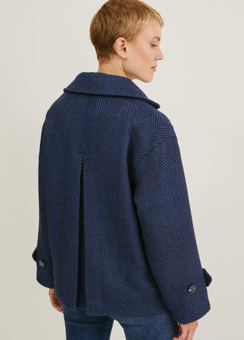 Синє Кежуал напівпальто однобортне C&A геометричне