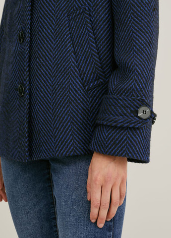 Синє Кежуал напівпальто однобортне C&A геометричне