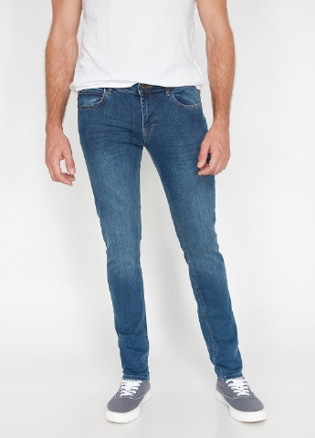 Светло-синие демисезонные зауженные джинсы KOTON