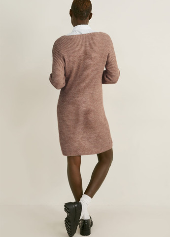 Світло-коричнева кежуал сукня сукня светр C&A однотонна