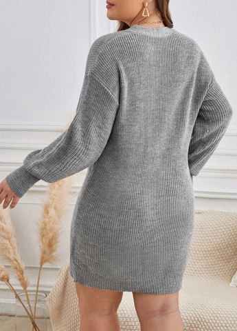 Сіра кежуал сукня сукня светр SHEIN однотонна