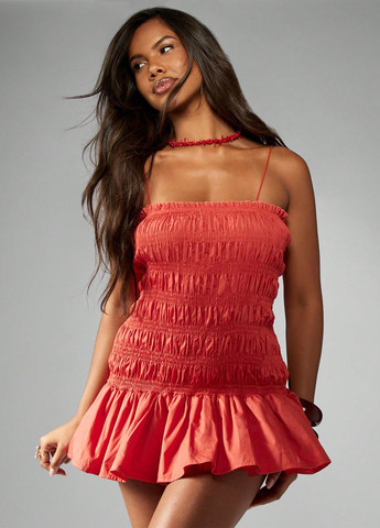 Теракотова коктейльна сукня SHEIN однотонна