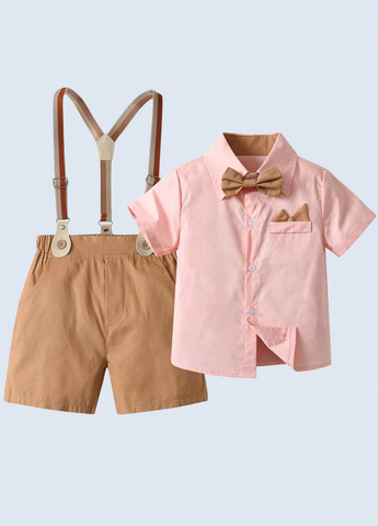 Комбинированный летний костюм (рубашка, шорты) SHEIN