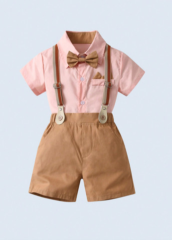 Комбинированный летний костюм (рубашка, шорты) SHEIN