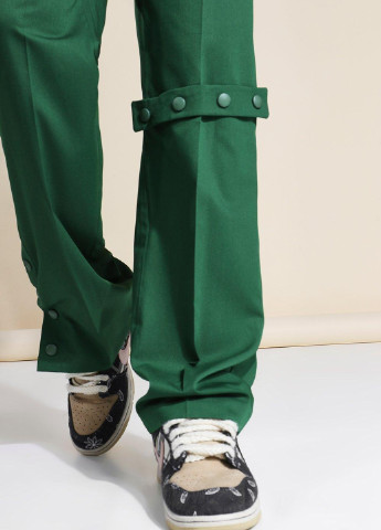 Зеленые кэжуал демисезонные прямые брюки Boohoo