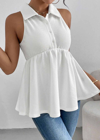 Белая блуза с баской SHEIN