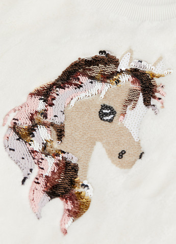 H&M свитшот однотонный молочный кэжуал полиэстер