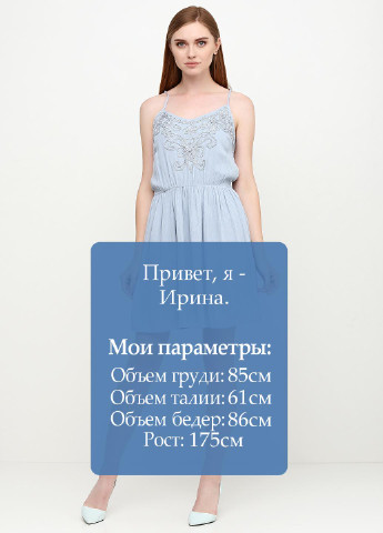 Блідо-синя кежуал сукня Mi Ami однотонна