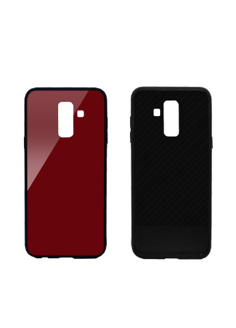 Чохол (Real Glass) для Samsung A6 + (A605) (червоний) Intaleo для samsung a6+ (a605) (красный) (131340043)