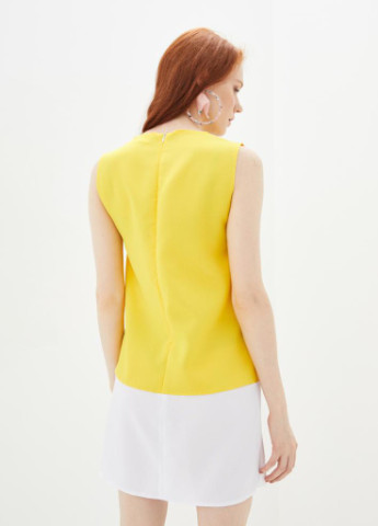 Жовтий кежуал легке лаконічне двокольорове плаття трапеція amanda жовтий Podium однотонна