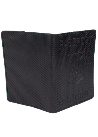 Подарунковий набір №35: обкладинка на паспорт "Герб" + обкладинка на закордонний паспорт "Карта" (чорний) HandyCover однотонні чорні
