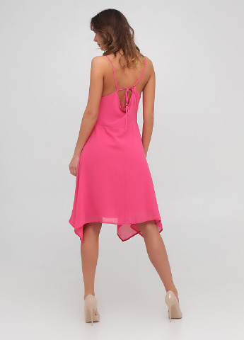 Розовое кэжуал платье с открытой спиной PDK однотонное
