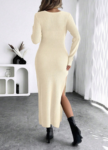 Молочна святковий, кежуал сукня футляр SHEIN однотонна