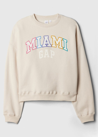 Молочный свитшот Gap логотип нашивки (361011005)