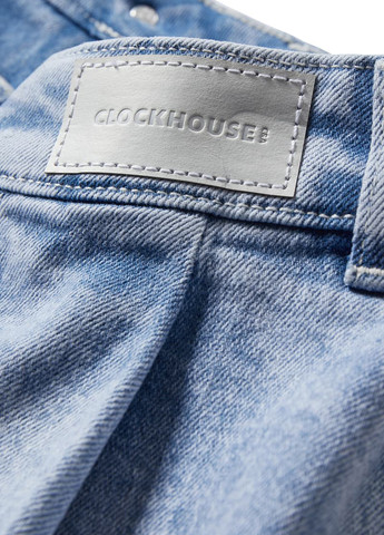 Голубая кэжуал, джинсовая однотонная юбка C&A клешированная