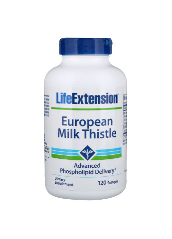 Силимарин (Расторопша), European Milk Thistle,, 120 желатиновых капсул Life Extension (255409211)