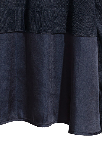 Туника H&M с длинным рукавом тёмно-синяя кэжуал