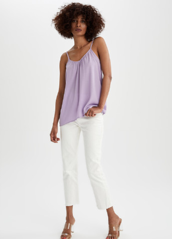 Блуза DeFacto светло-лиловый кэжуал вискоза